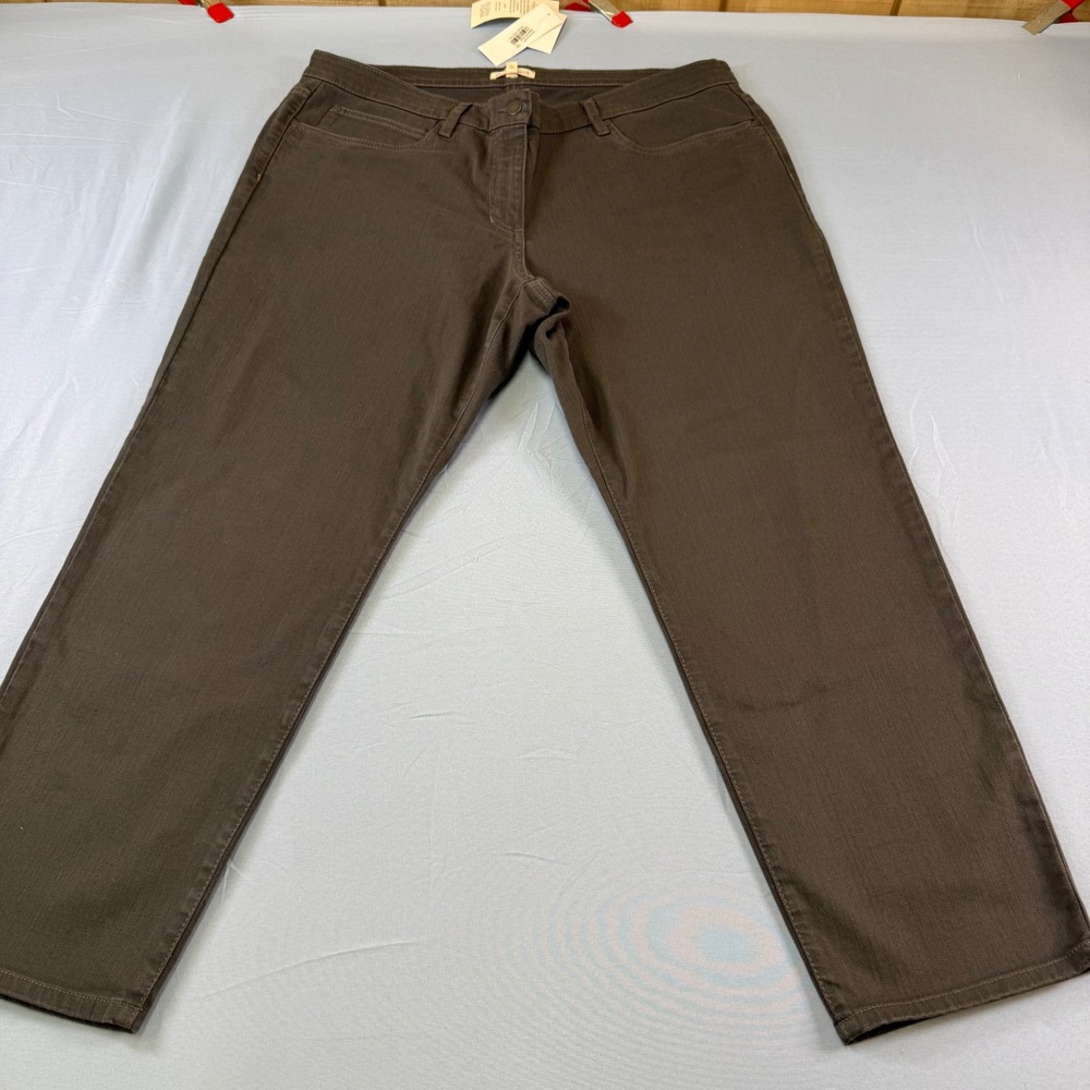 Eileen Fisher Bark Brown Organic Cotton Stretch Slim Ankle Jeans F0YN-P2014M‎ 16